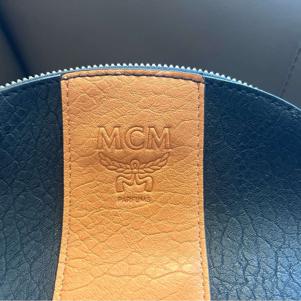 MCM Black and Orange Toiletry Bag with Bold Color Blocking - Picture 10 of 13